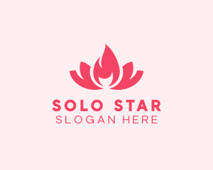 Pink Fire Lotus Candle logo design