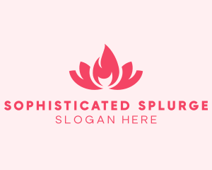 Pink Fire Lotus Candle logo design