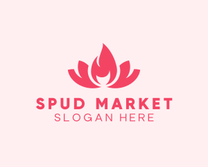 Pink Fire Lotus Candle logo design