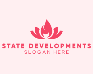 Pink Fire Lotus Candle logo design