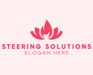 Pink Fire Lotus Candle logo design