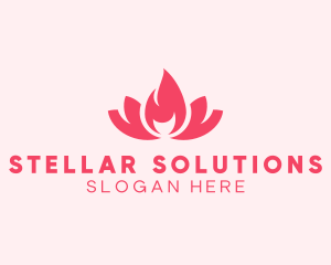 Pink Fire Lotus Candle logo design