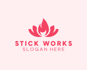 Pink Fire Lotus Candle logo design