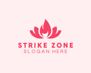 Pink Fire Lotus Candle logo design