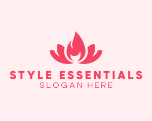 Pink Fire Lotus Candle logo design