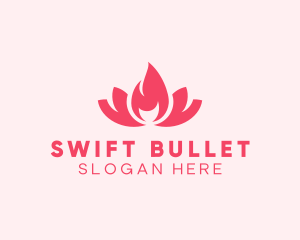 Pink Fire Lotus Candle logo design