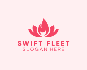 Pink Fire Lotus Candle logo design