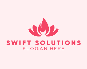 Pink Fire Lotus Candle logo design