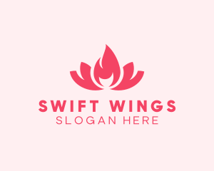 Pink Fire Lotus Candle logo design