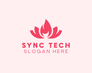 Pink Fire Lotus Candle logo design