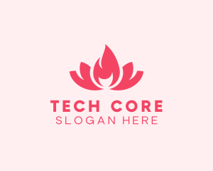 Pink Fire Lotus Candle logo design