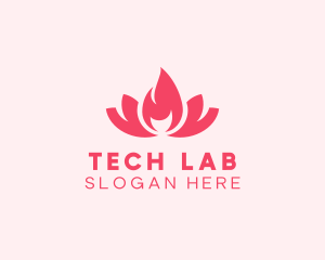 Pink Fire Lotus Candle logo design