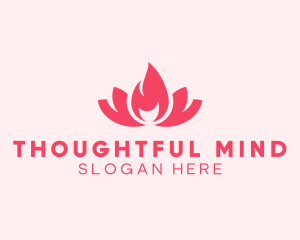 Pink Fire Lotus Candle logo design