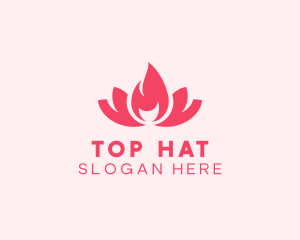 Pink Fire Lotus Candle logo design