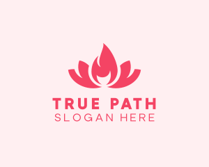 Pink Fire Lotus Candle logo design