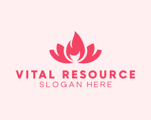 Pink Fire Lotus Candle logo design