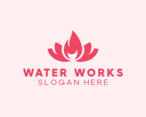 Pink Fire Lotus Candle logo design