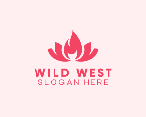 Pink Fire Lotus Candle logo design