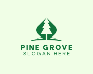 Outdoor Green Pine Tree logo design