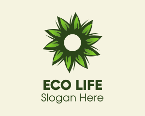 Eco Leaf Flower  logo design