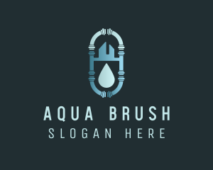 House Water Drop Pipe logo design