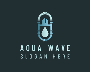 House Water Drop Pipe logo design