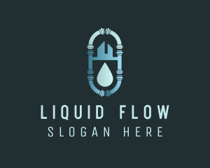 House Water Drop Pipe logo design