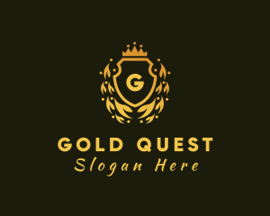 Gold Crown Shield logo design