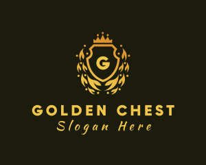 Gold Crown Shield logo design