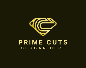 Gem Diamond Letter C logo design