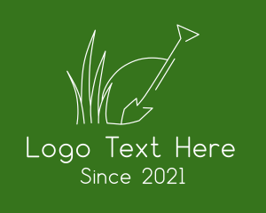 Landscape Garden Shovel Grass logo design