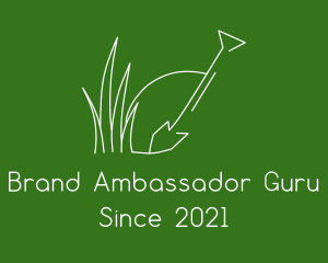 Landscape Garden Shovel Grass logo design