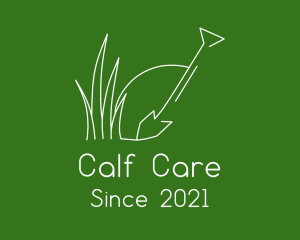 Landscape Garden Shovel Grass logo design