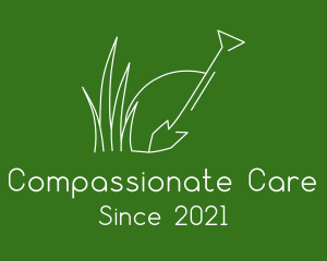 Landscape Garden Shovel Grass logo design