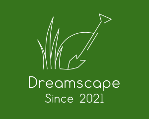 Landscape Garden Shovel Grass logo design