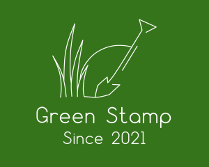 Landscape Garden Shovel Grass logo design