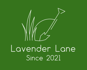 Landscape Garden Shovel Grass logo design