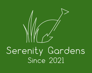 Landscape Garden Shovel Grass logo design