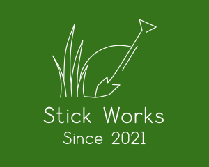 Landscape Garden Shovel Grass logo design