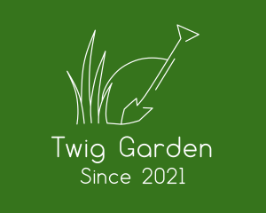 Landscape Garden Shovel Grass logo design