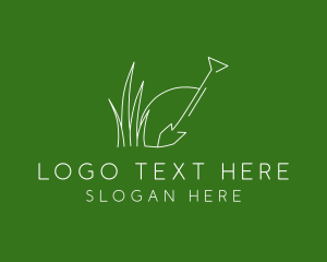 Landscape Garden Shovel Grass logo