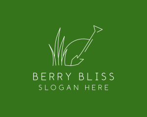 Landscape Garden Shovel Grass logo design