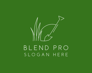 Landscape Garden Shovel Grass logo design