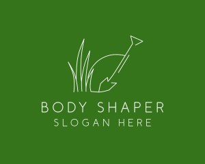 Landscape Garden Shovel Grass logo design