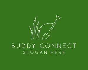 Landscape Garden Shovel Grass logo design