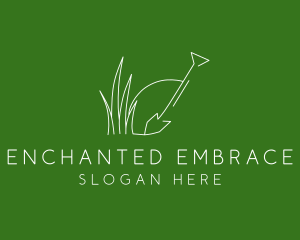 Landscape Garden Shovel Grass logo design