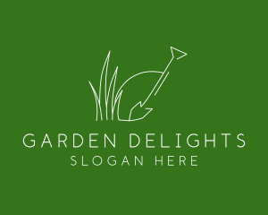 Landscape Garden Shovel Grass logo design