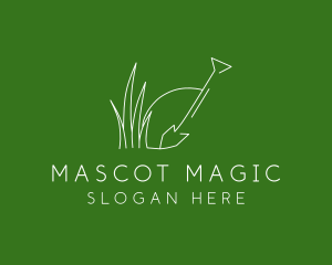 Landscape Garden Shovel Grass logo design