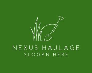 Landscape Garden Shovel Grass logo design