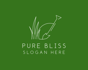 Landscape Garden Shovel Grass logo design